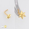 DIMENSIONAL STAR POLISH 316L SURGICAL STEEL L-SHAPE NOSE RING